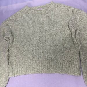Pink Lily Sage Green Crew Neck Sweater